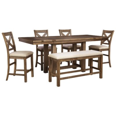 Moriville 6-Piece Rectangular Counter Table w/ Bench