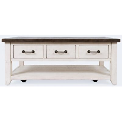 Stableview 3 Drawer Cocktail Table-Vintage White